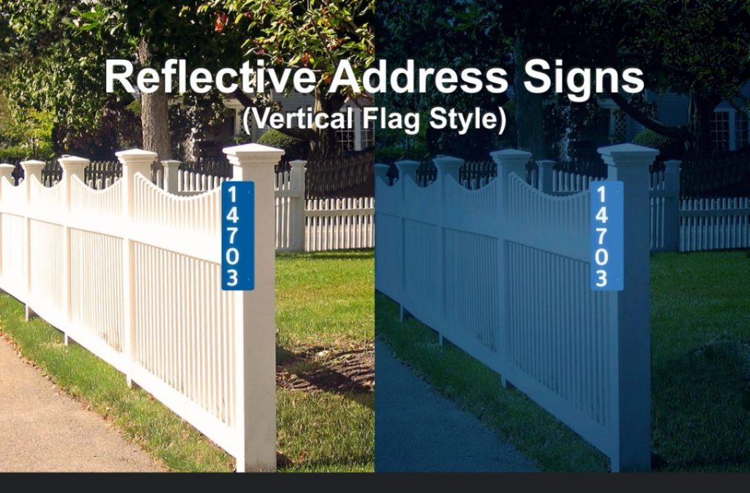 Reflective Address Signs Canada - Vertical