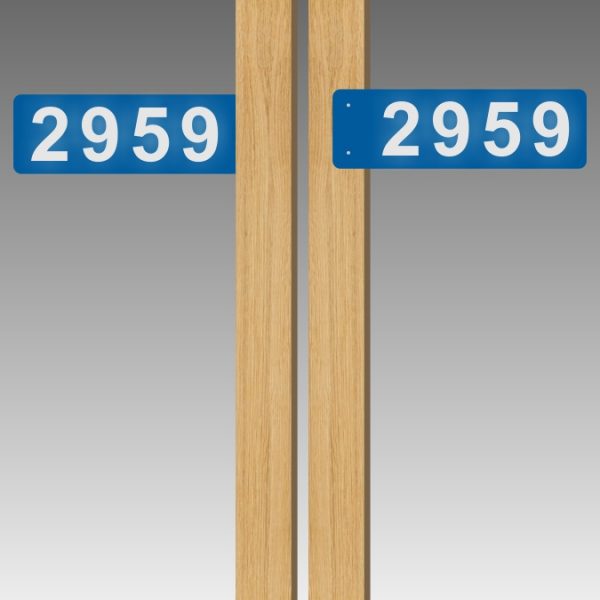 Horizontal Double-Sided Side-Mounted Flag-Style Reflective Address Number Signs