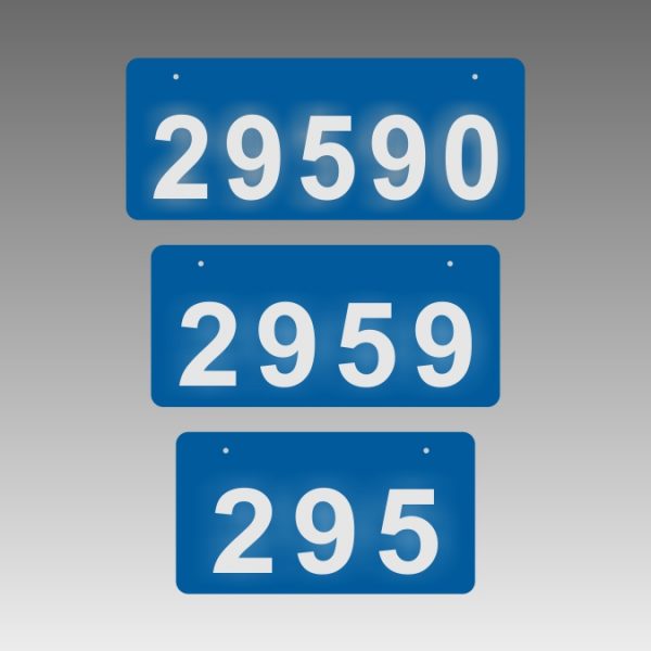 Horizontal Double-Sided Top-Mounted Flag-Style Reflective Address Number Signs