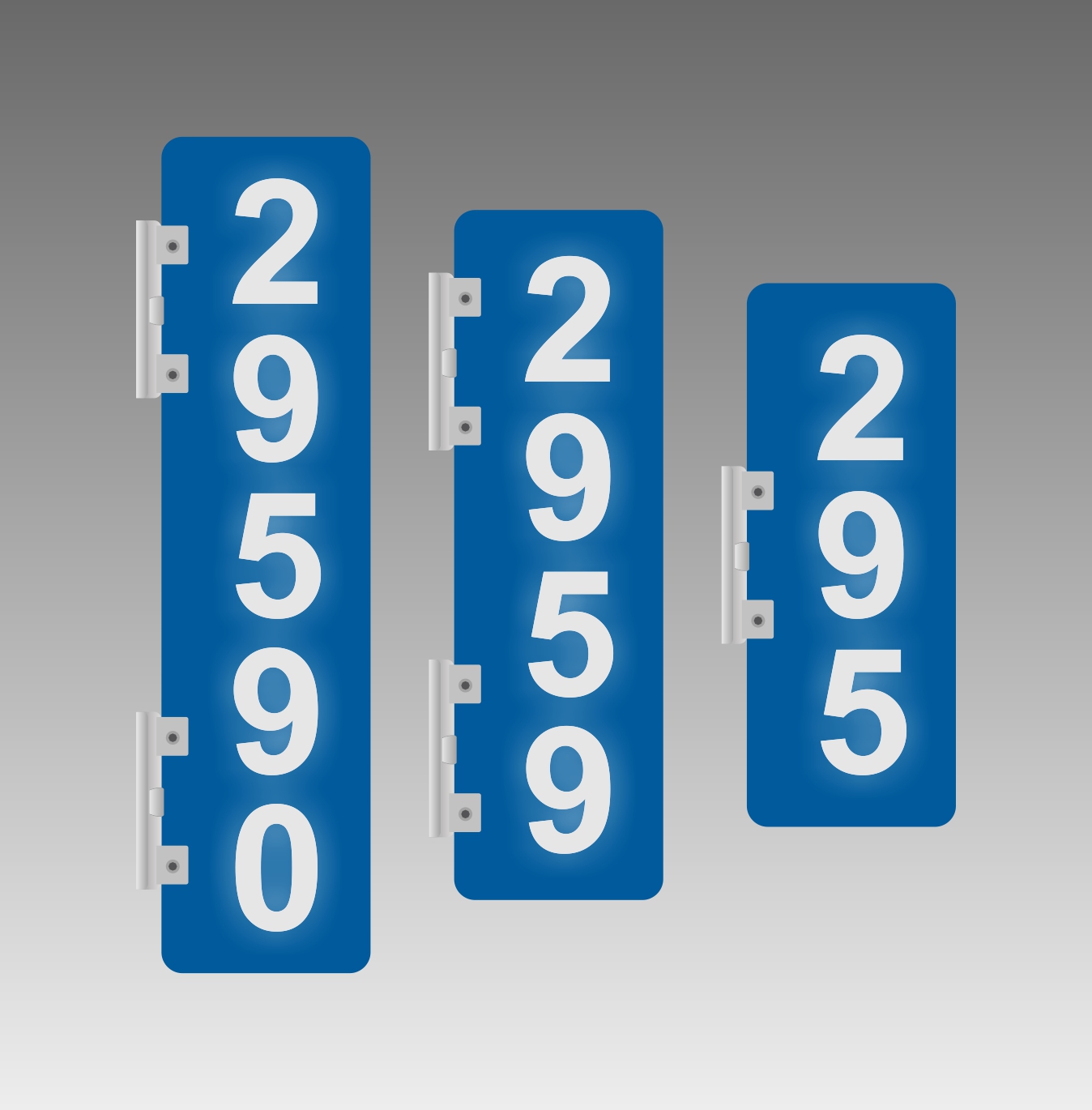 Vertical Double-Sided Side-Brackets Flag-Style Reflective Address Number Signs