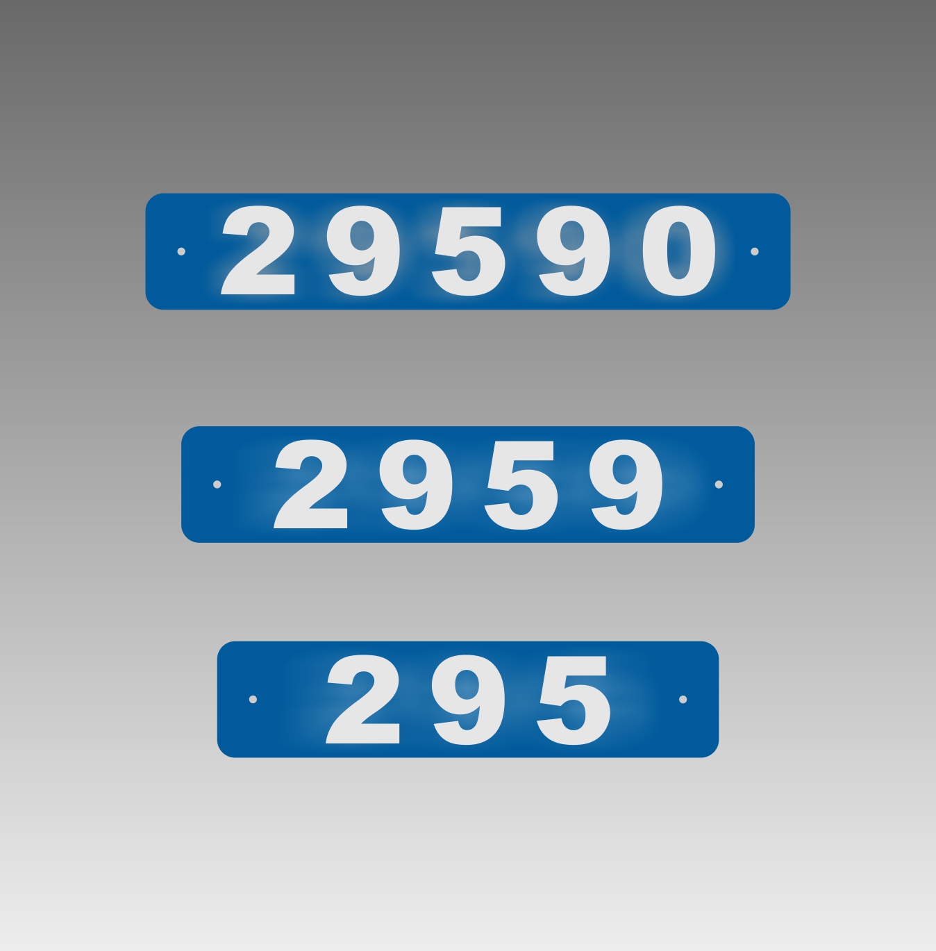 Horizontal Narrow Single-Sided Reflective Address Number Signs