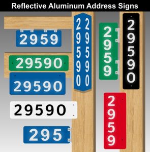 Reflective Aluminum Address Number Signs